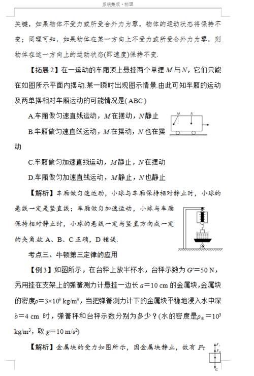 高中物理牛顿运动定律考纲大全，附习题及详细解析，强烈建议收藏