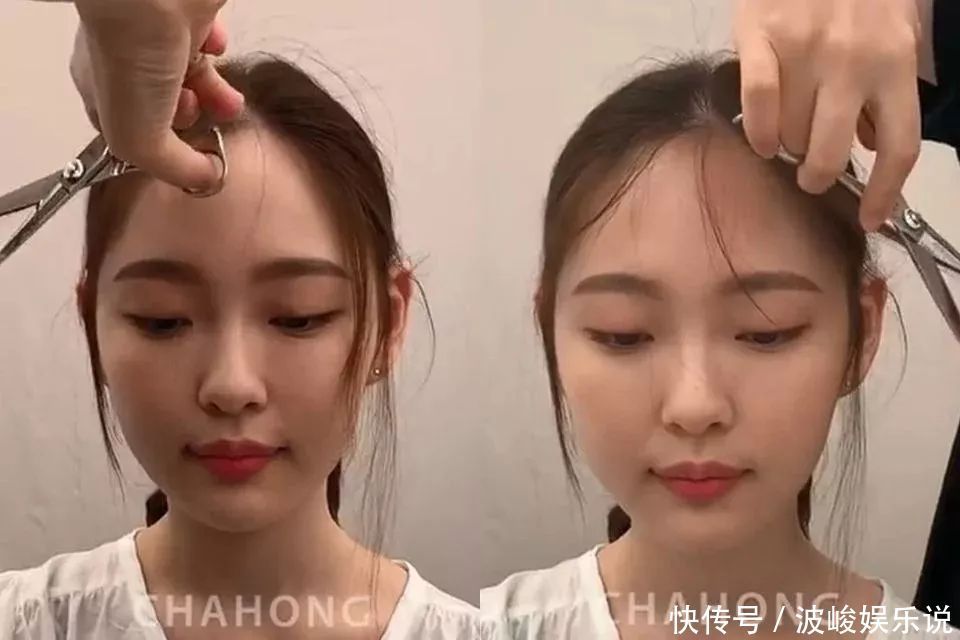 小脸|发型师解密不同脸型小脸关键,微秃女孩必学碎发发型修剪法!