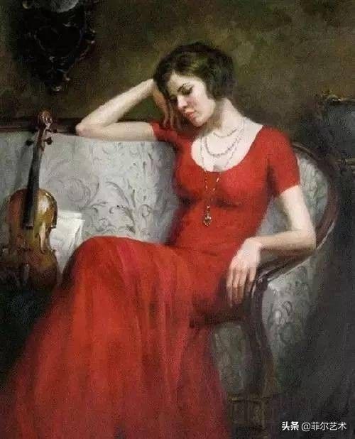 lei@美国华裔画家凯文·雷画的油画中美女!好美