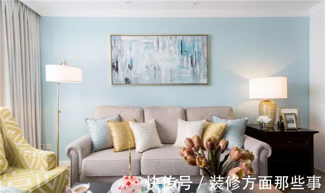 二居室|102平美式二居室,卧室蓝白配有一种清新浪漫的氛围