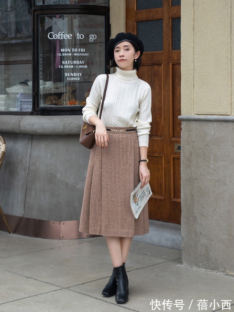 半身裙|卫衣不再流行,秋冬流行“ 毛衣”,搭配半身裙、裤子优雅到骨子里