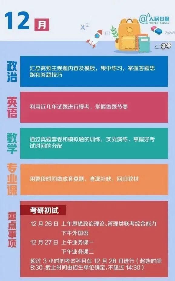 考研|12月的第一天！考研的大事一项接一项！