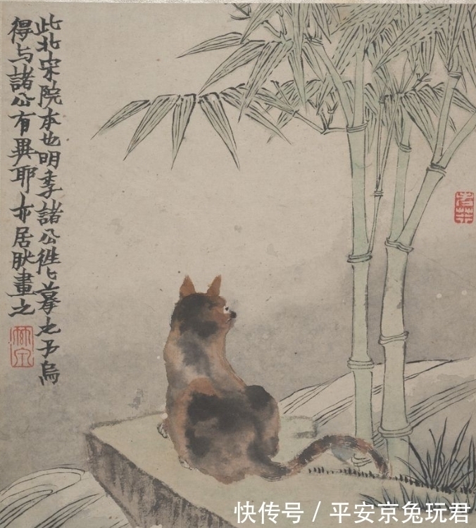 消夏图#可可爱爱,金农图中的生动趣味,这是个有趣的老头