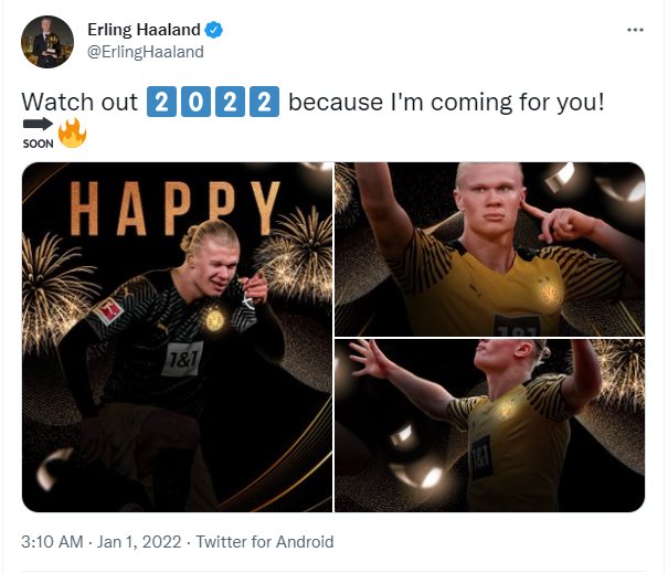 新年宣言|搶手炸子雞！哈蘭德發(fā)新年宣言評論區(qū)遭多隊球迷“搶奪”