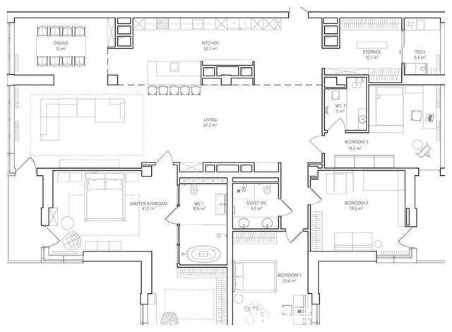 灰衣柜|250㎡,一家五口的梦幻游乐园,极简与色彩的完美碰撞!