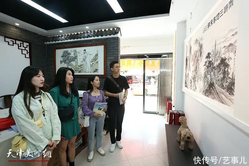 建党|“庆祝建党百年——两岸三地情山水画展”在天津鼓楼紫玉山房开展