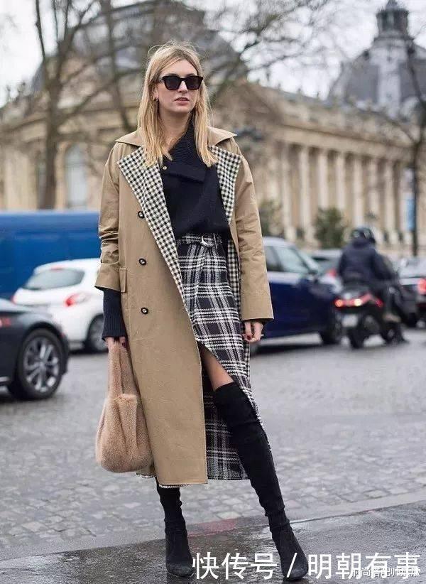 最近火了一种穿法，叫“冬外套+春裙子”，时髦保暖，明星都上瘾