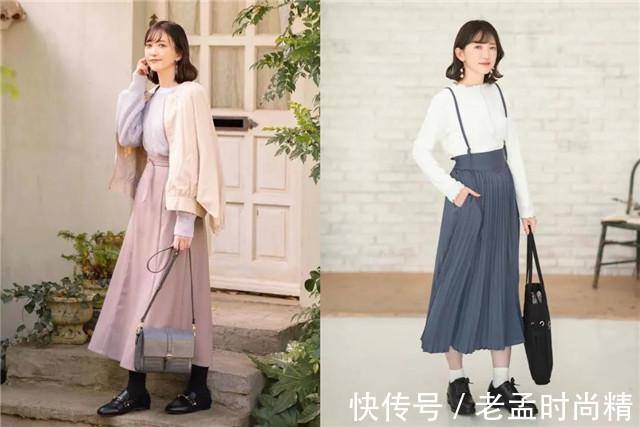 半身裙|腿粗+胯大的女生,可以考虑用“长”A字裙显瘦,看这样穿是有多美