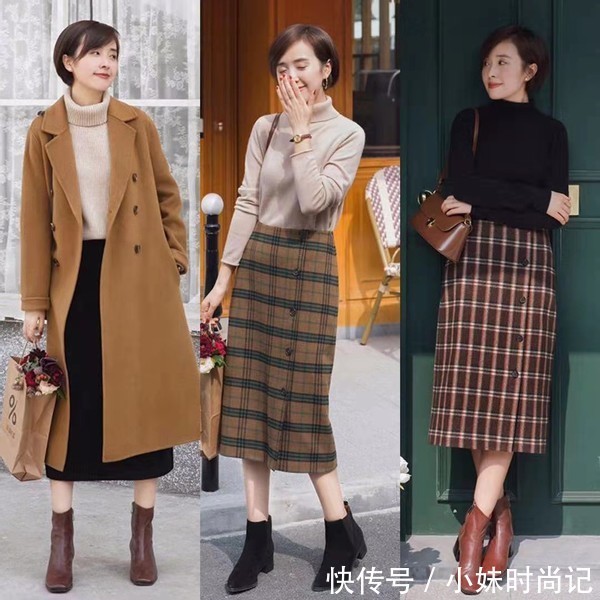 温婉贤淑的成熟女人穿搭！毛衣+裙子，讲求的是舒适自然