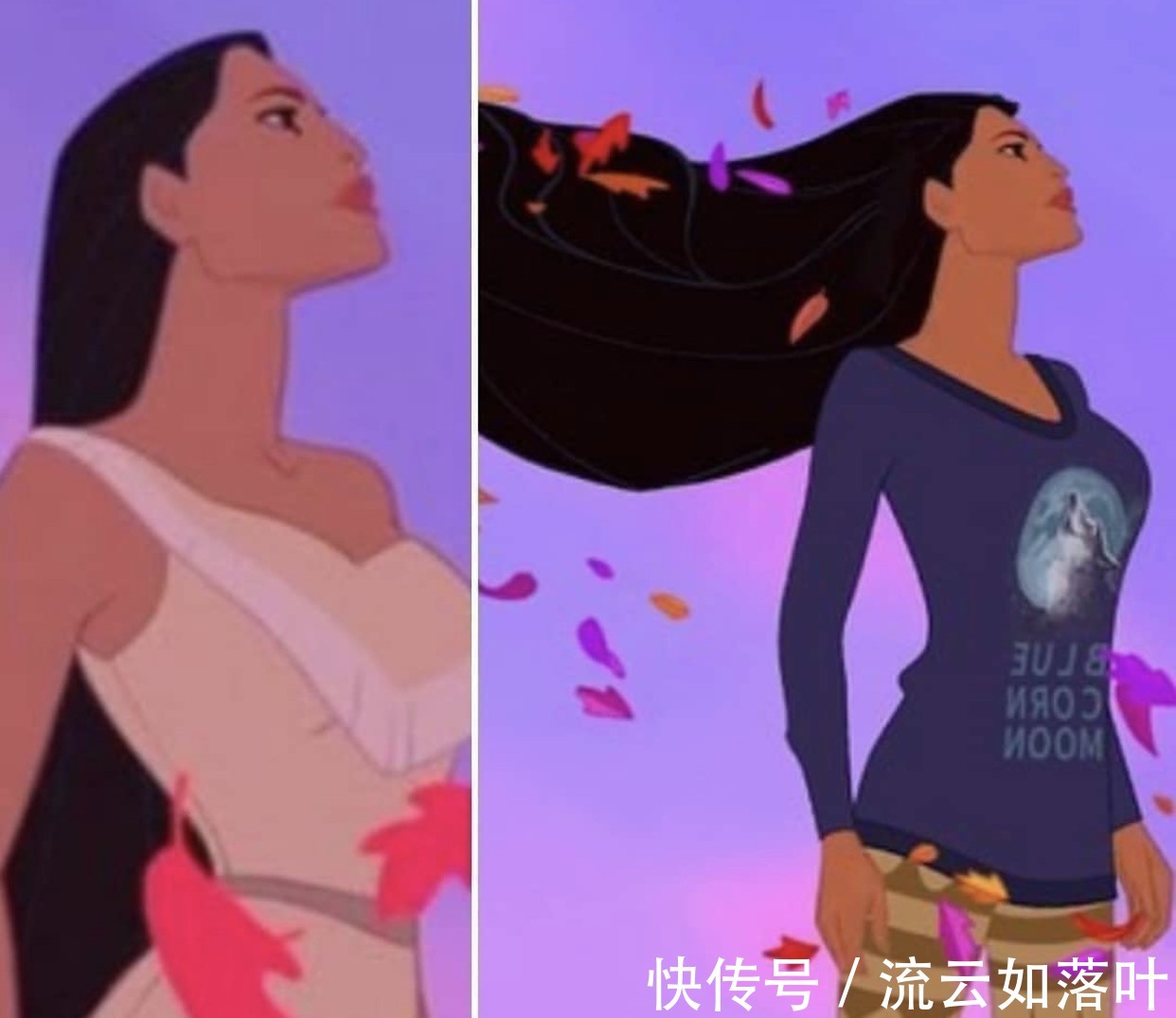 迪士尼公主|迪士尼公主原版动画一秒换装，官方便服有点丑，无缝衔接有意思