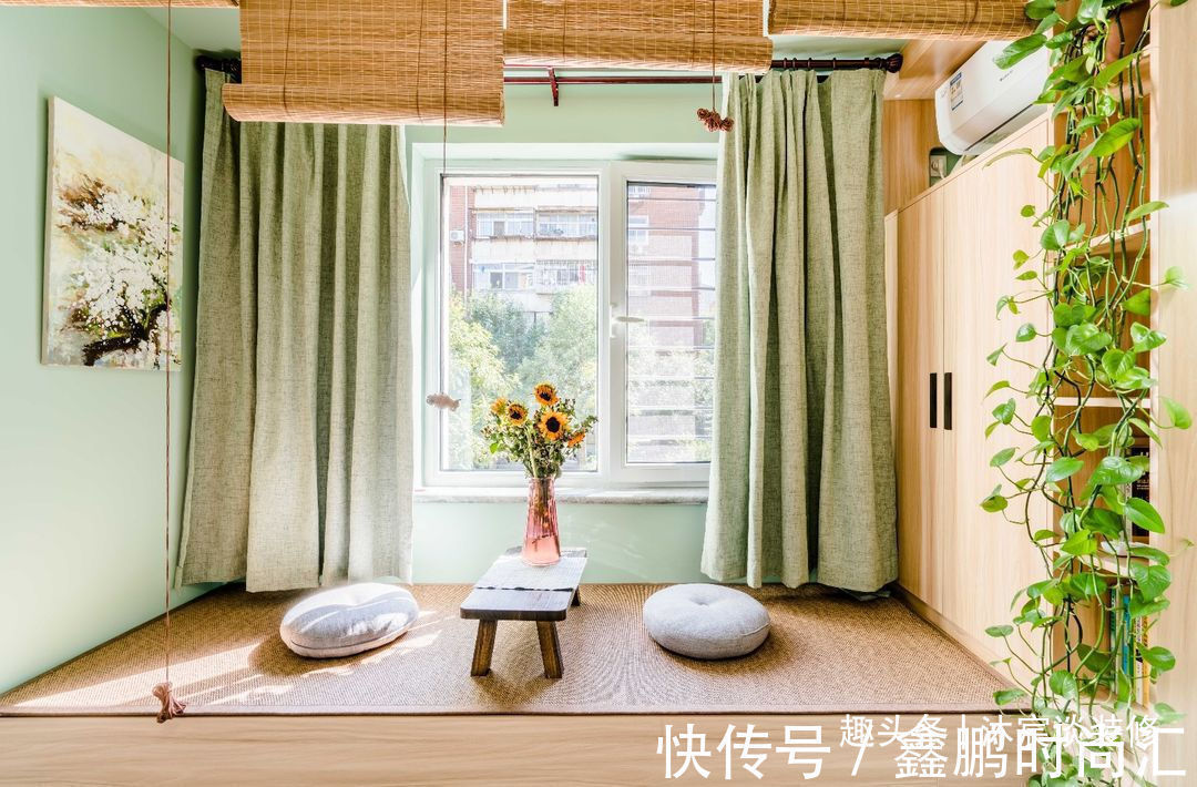 榻榻米|50㎡的婚房,虽然是小了点,但到处清新大方,藏不住的甜蜜与幸福