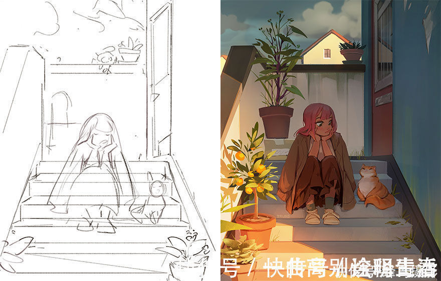 艺术家们@27个初稿与成品对比照,前后差距太大,网友:这是同一副画吗