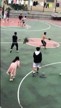 |搞笑GIF:一群单身狗活该单身,都看不见妹子倒了吗