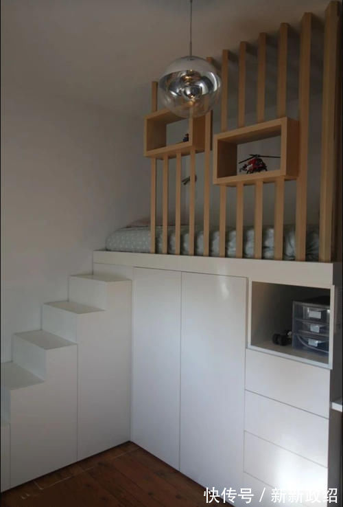 棚顶|外国人太会省空间了!小卧室打1.2米高柜子,加宽后棚顶当床用