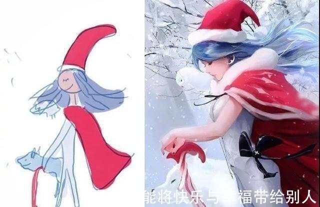 大神!儿子重新绘制妈妈的画,每一幅都是精品,这就是画渣和大神的区别!