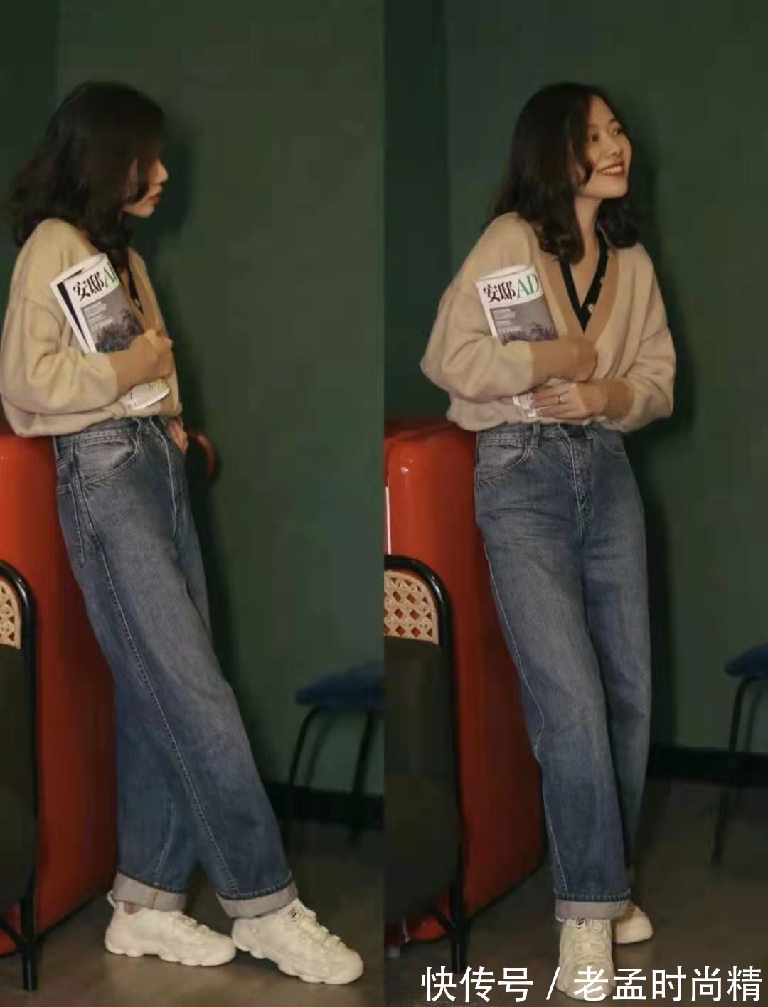 毛衣|秋天打扮得轻盈保暖!学时尚博主的2件毛衣叠穿法