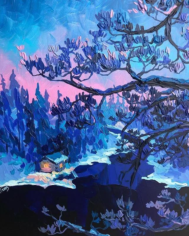 艺术@美女画家AnastasiaTrusova独特的艺术大胆厚重颜料给你不同的感受