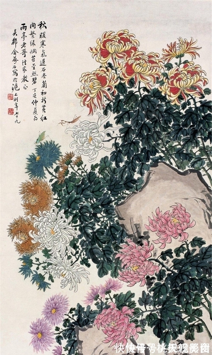 寓意|通俗明快,充满吉祥寓意,海派画家金梦石花鸟画欣赏