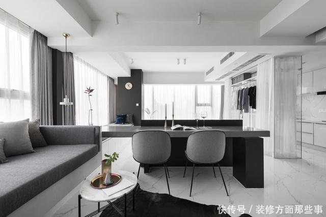 居室|62平黑白灰简约风一居室,看似简单,实则韵味无穷