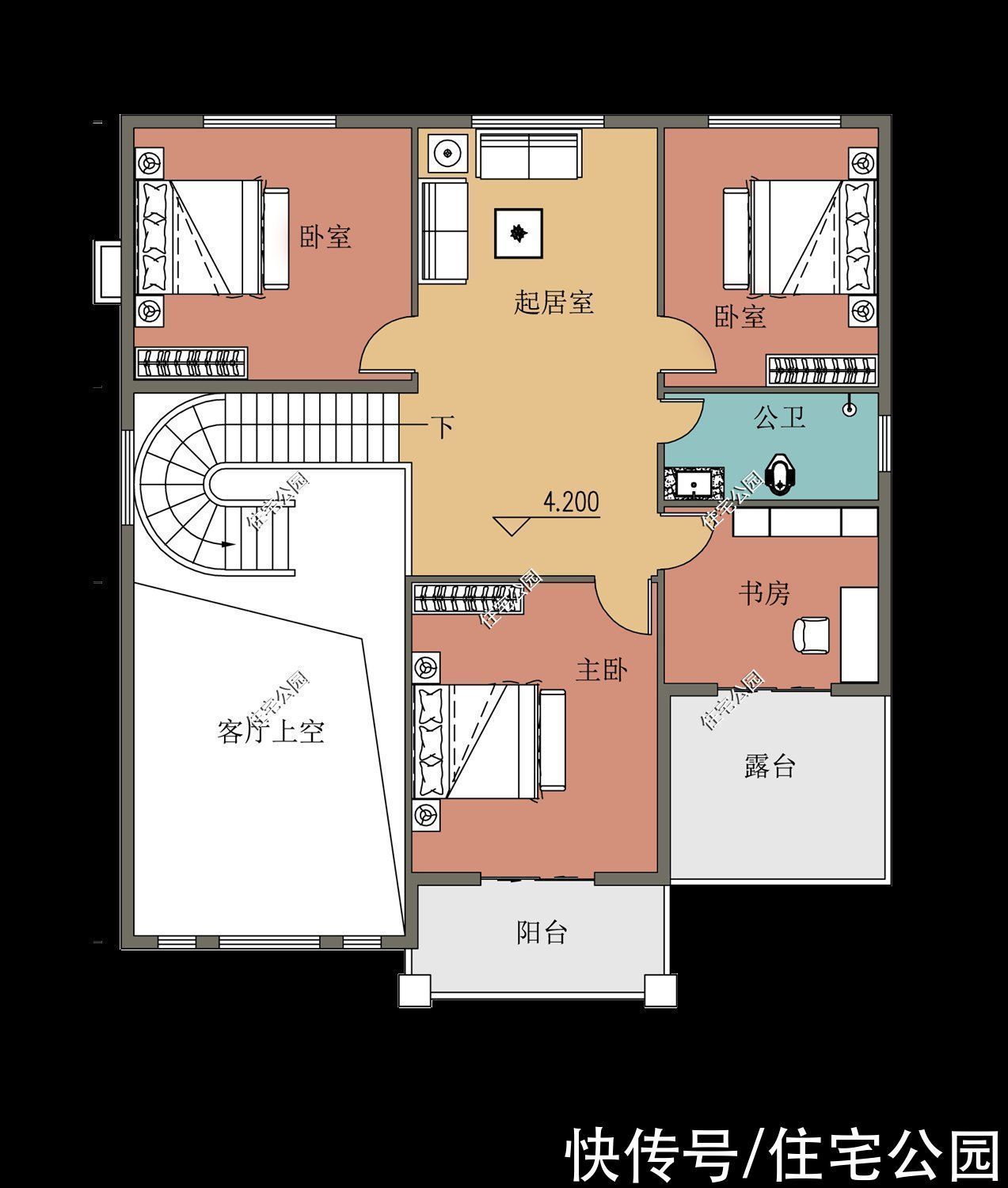 户型|15套挑空客厅户型，专为农村老百姓设计，2021年这样建房面子十足