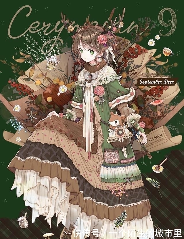 复古风#画师笔下12月份拟人化,8月是清纯少女,4月份最特别