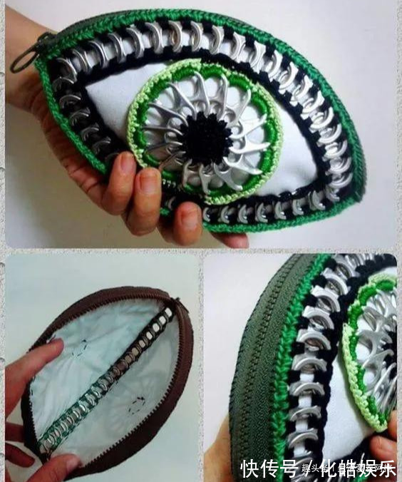 在易拉罐拉环上编织,钩成的包包耐看耐用!DIY变废为宝附教程