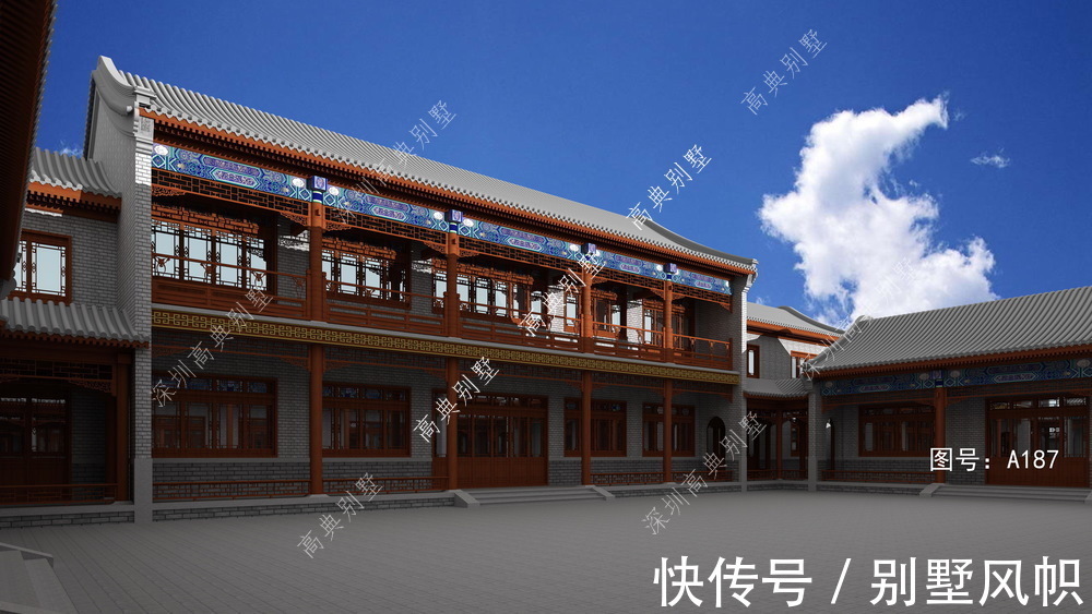 父母|带庭院的中式别墅,外观古色古香,温馨大气。