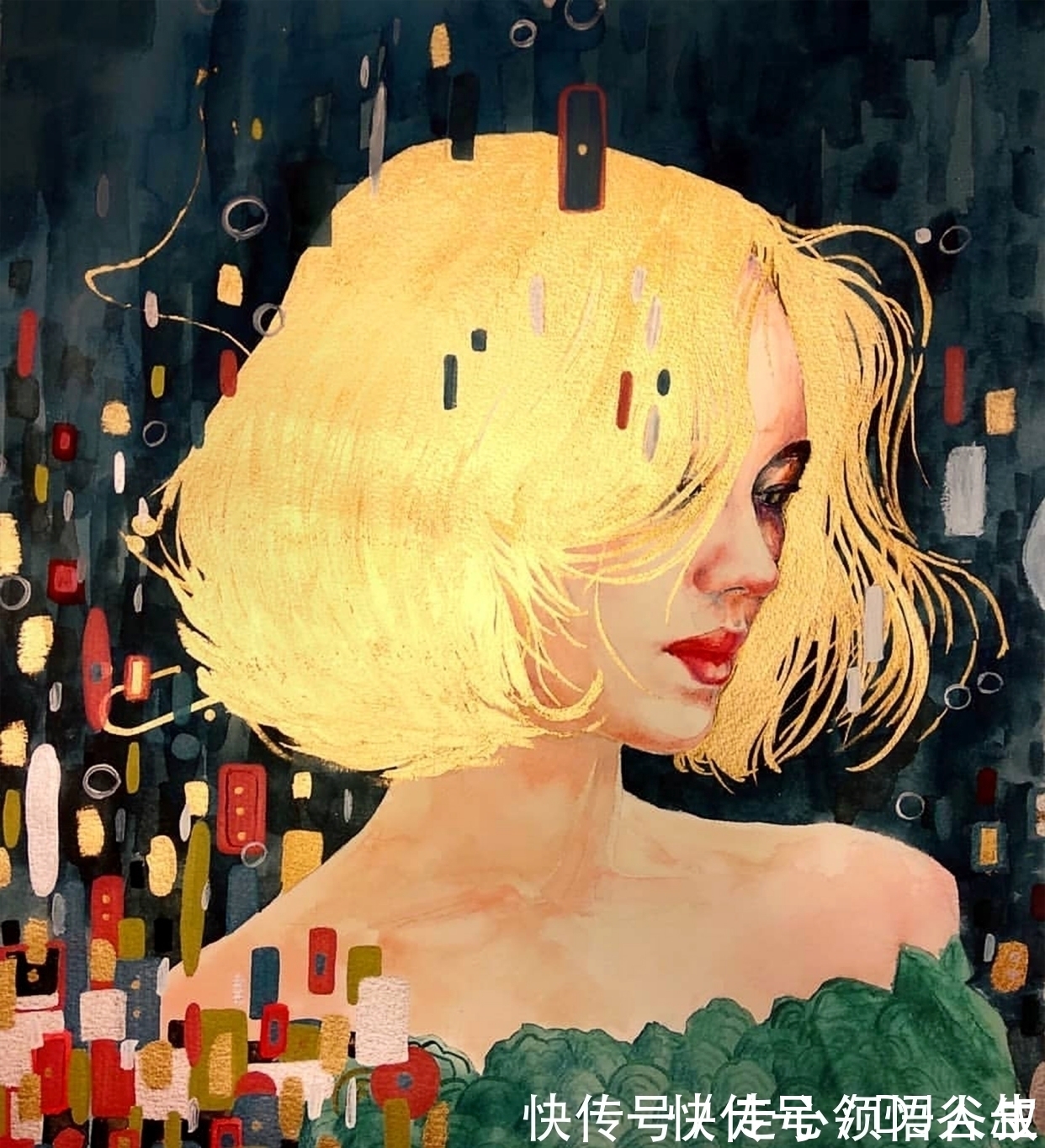 珀耳塞福涅&寂静宇宙中的明眸:色彩与金箔的交融,插画家卡法西斯的神话四季