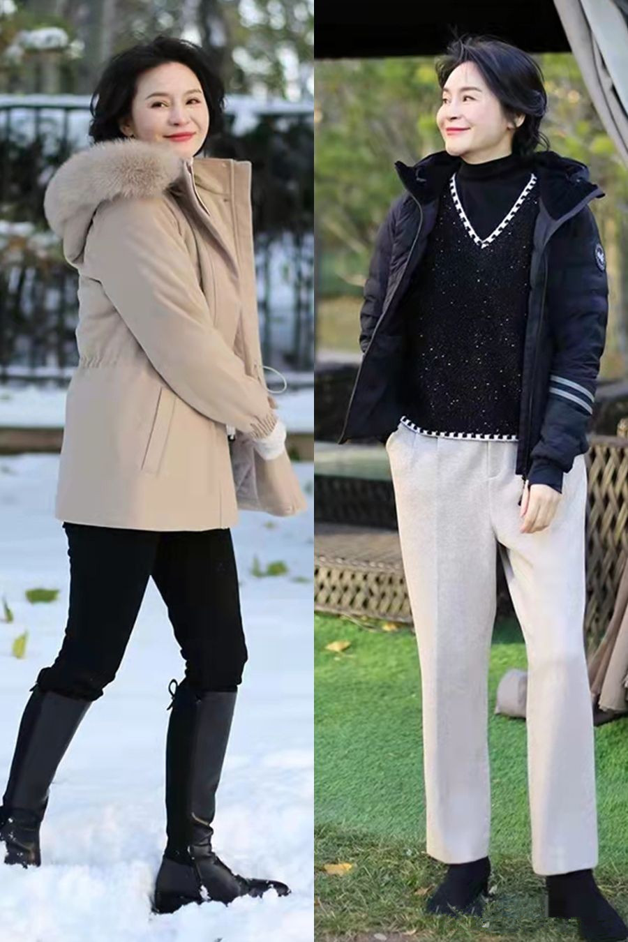 大妈 太惊艳了!“羽绒服+小脚裤”被这位50岁“大妈”穿出了高级感!