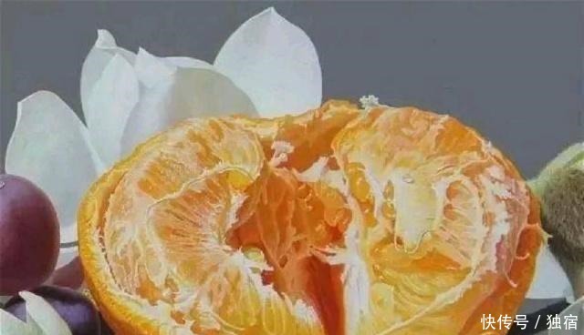 他画了半个橘子, 17万, 冷军也画一个, 80万, 还画了一个美女更贵!