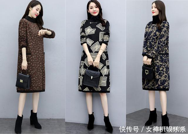 冬季高领加厚加绒连衣裙穿搭,这几款舒适保暖又减龄,穿上真美!