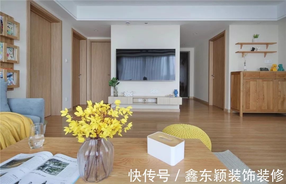 小户型|92平的北欧风小户型案例,大飘窗把客餐厅都连在一起