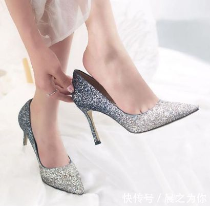 施华洛世奇水晶 时尚潮流尖头高跟鞋,散发小女人的妩媚气质