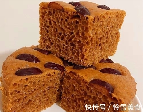 红枣|红糖发糕最好吃的做法，手不沾面，搅一搅，香甜蓬松