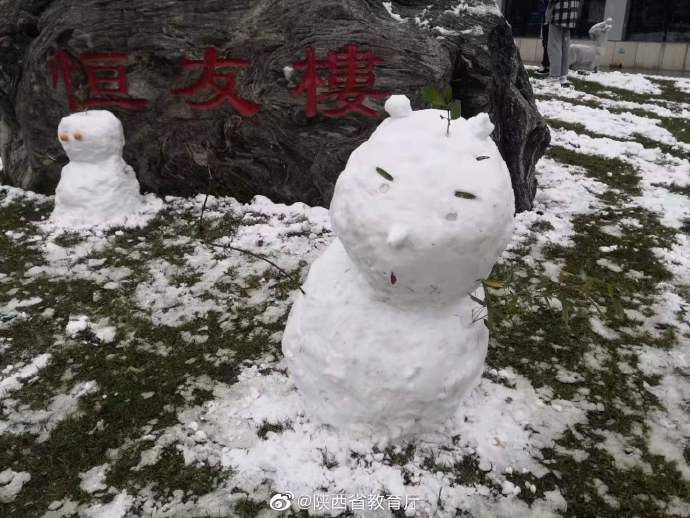 校园|长安第一场冬雪，一起晒晒培华校园的个性雪人们吧