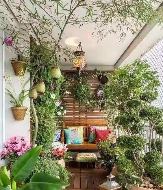 鱼池|养花高手不买一楼房子,庭院生活,一个阳台就能实现,羡慕