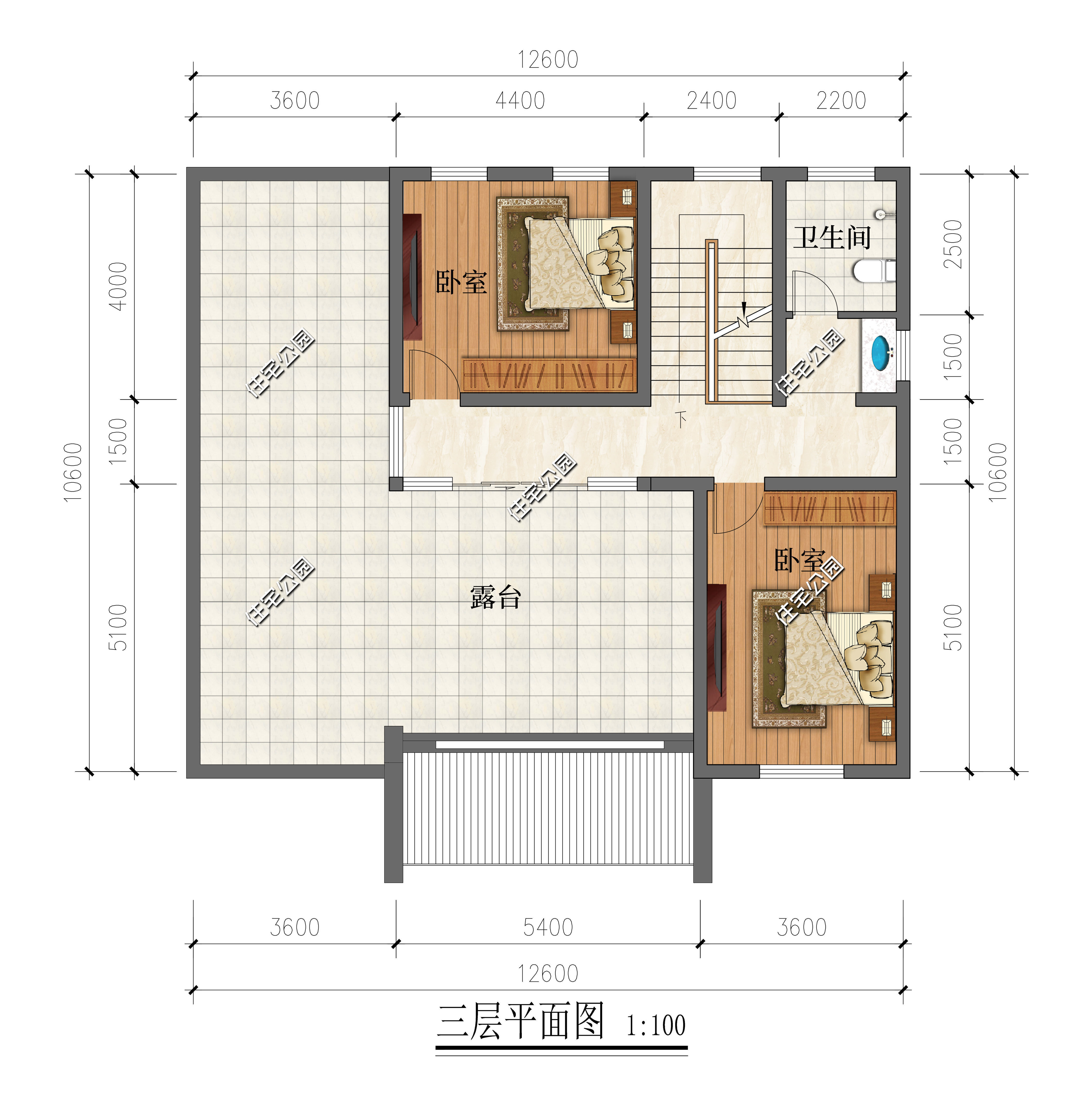 起居室|12×10米三层别墅，为数不多的平屋顶中式别墅，实用又方便