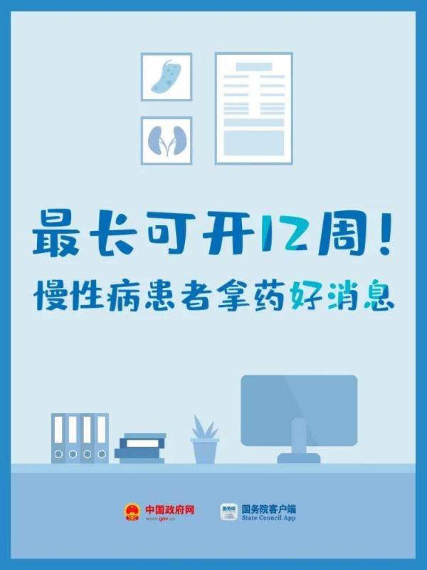 慢性病|最长可开12周！慢性病患者拿药好消息