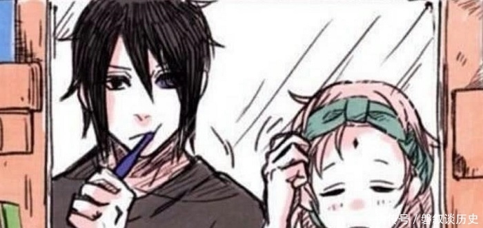 旁边的佐助|火影同人:佐助晨起刷牙,小樱来了之后,两人同时害羞了