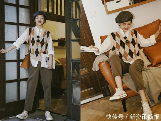 学学|跟三木学学,毛衣这样穿好看极了,谁穿谁时髦!