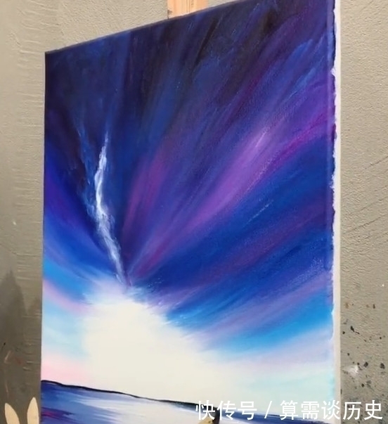 星空@美术生手绘星空大海,开始不敢相信,看到成品后美呆