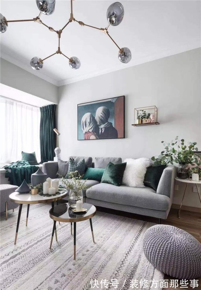 背景墙|124平北欧三居室,以清新而富有生命力的色彩贯穿全屋