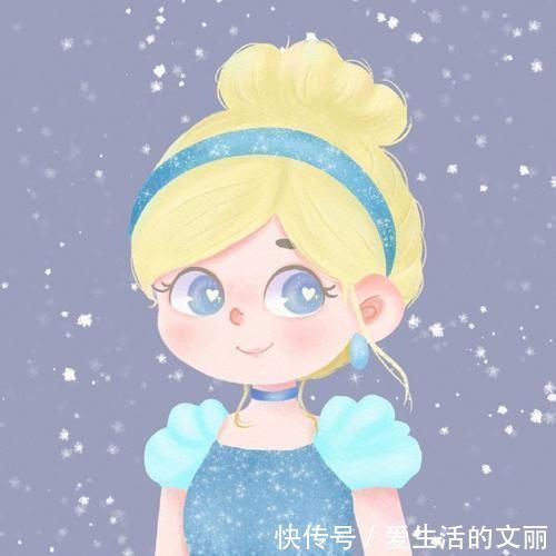 仙度瑞拉$插画风的迪士尼公主,艾莎女王眼里有雪花,花木兰眼里是什么?