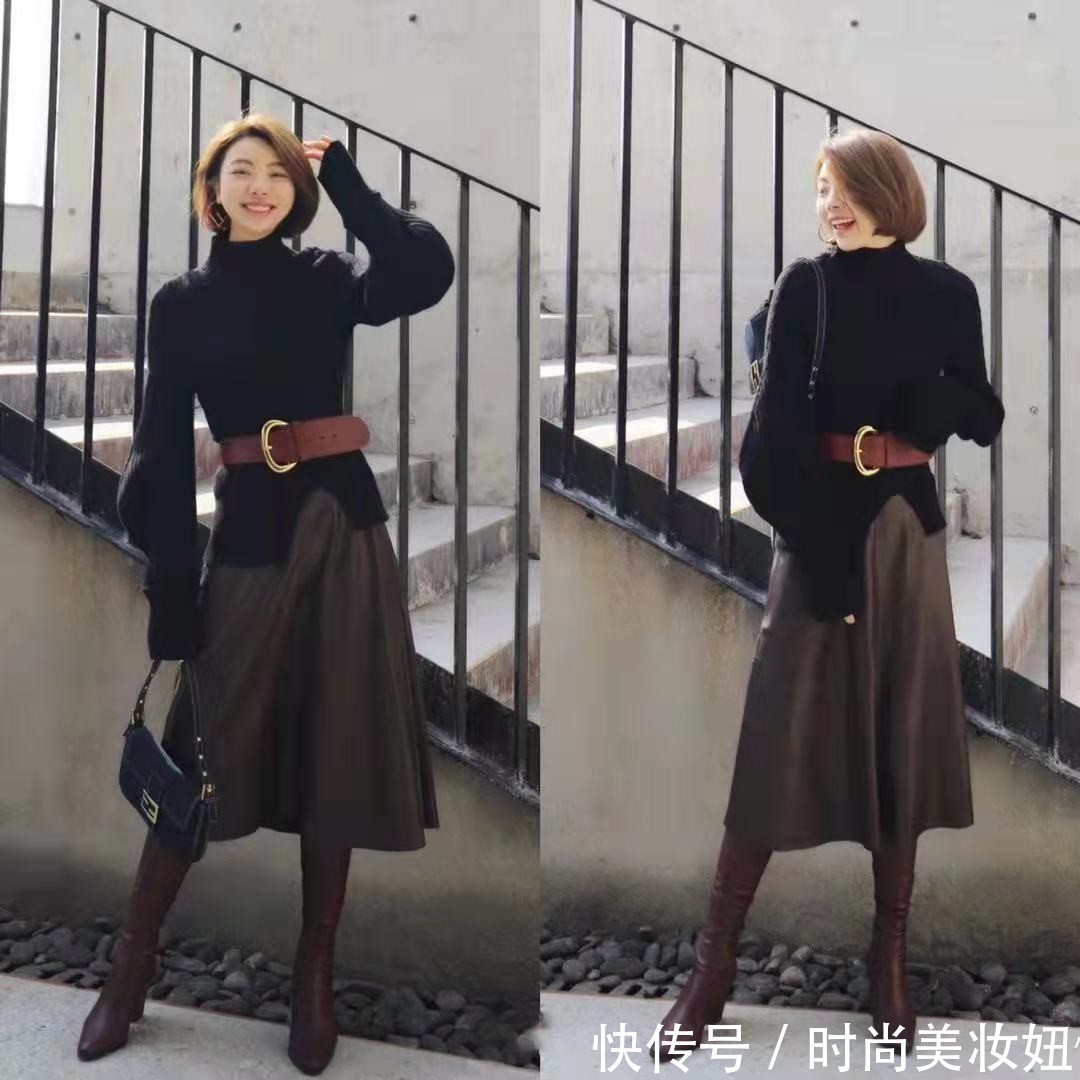 褶皱裙|“毛衣+半身裙”怎么穿更显气质?4个万能穿搭公式,高级又时髦