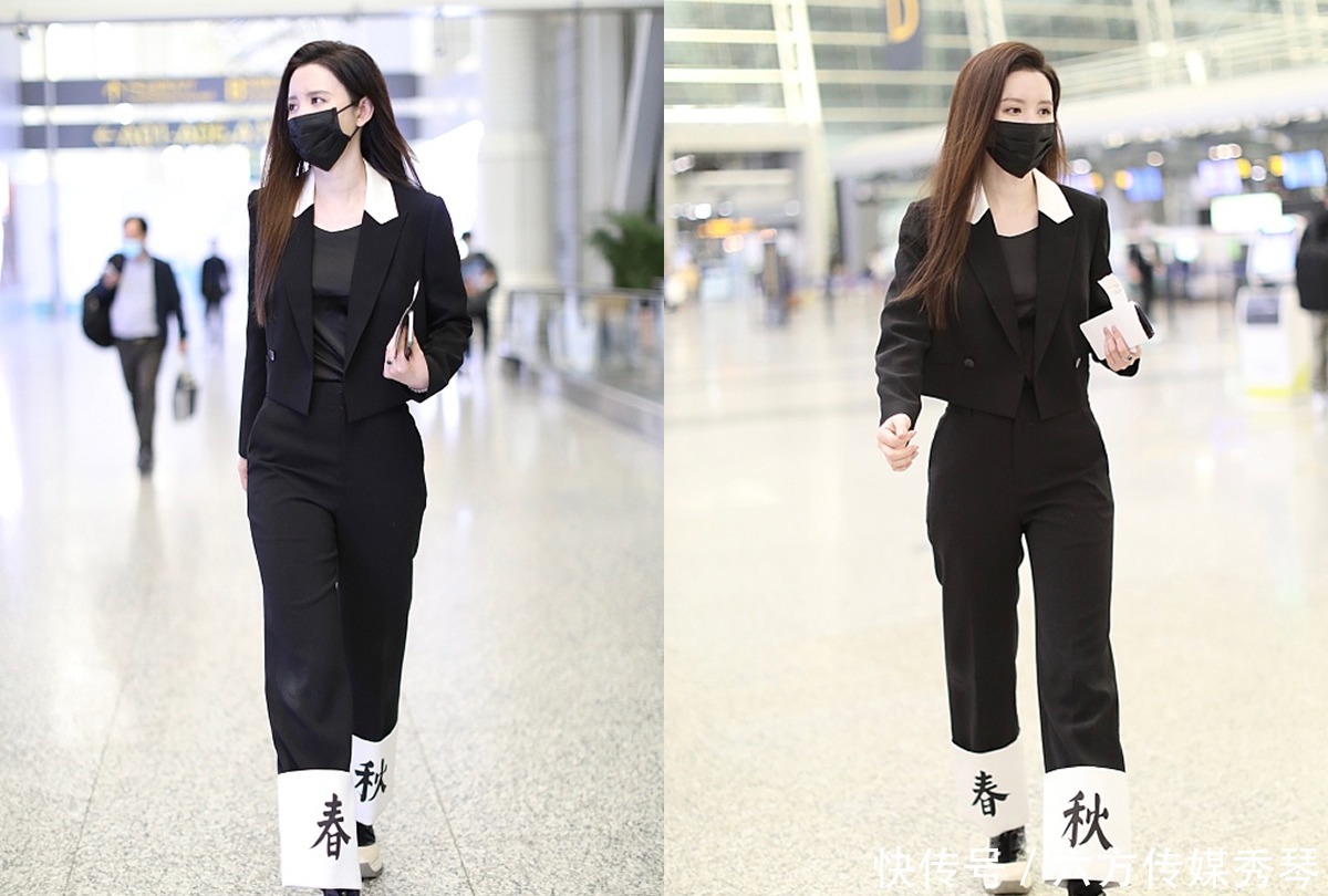 粉红|张萌成穿衣榜样,粉红格纹大衣清新甜美,蓝灰色派克大衣保暖帅气