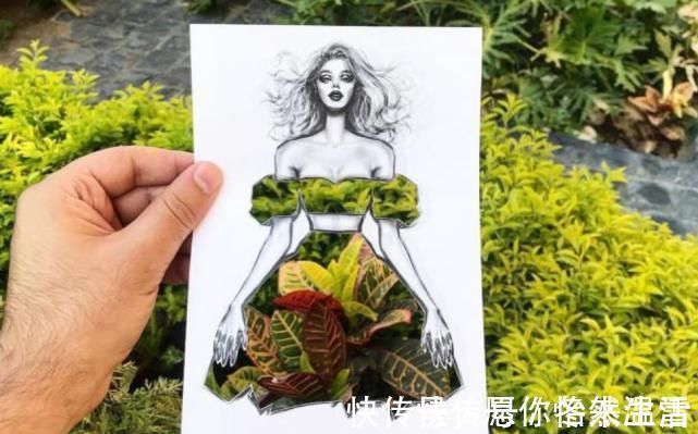 惊艳&这才是灵魂插画师!手绘图只画一半也惊艳,这衣服效果比高定还美