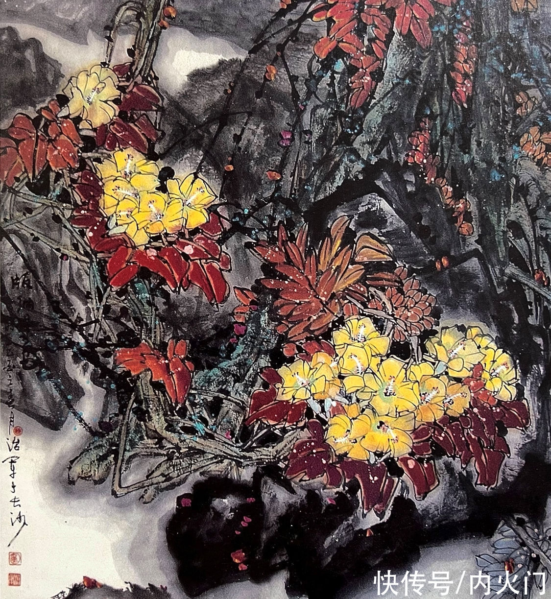 菜根潭$童治军的花鸟画赋予山花野卉一種生生不息的生命氣象