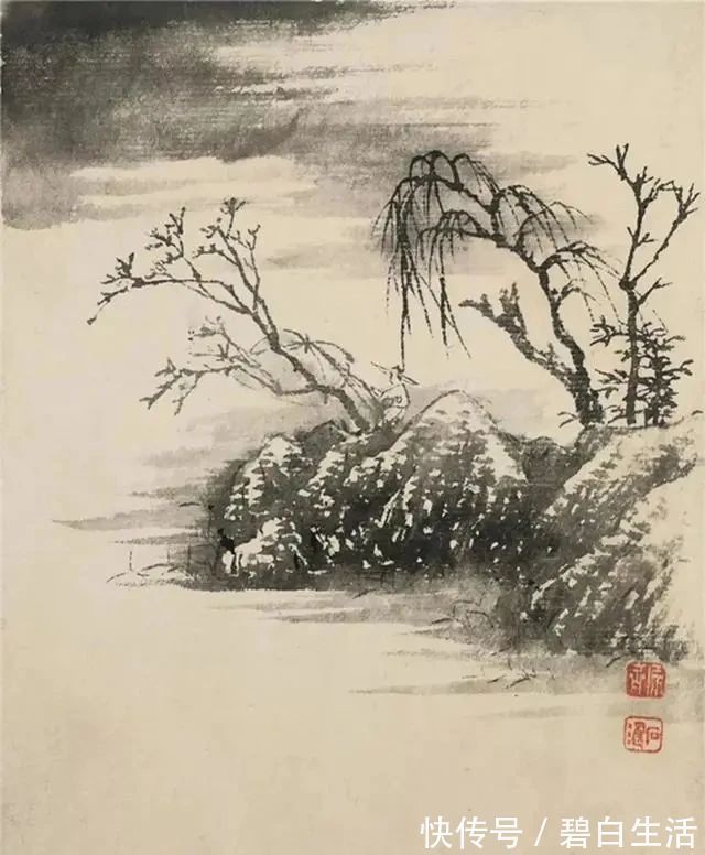 绘画作品#清代著名的山水画名家石涛，创作的山水画，意境颇为悠远