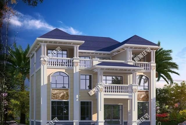 三室|两栋客厅居中放,挑空设计的欧式别墅,盖房就该气派点