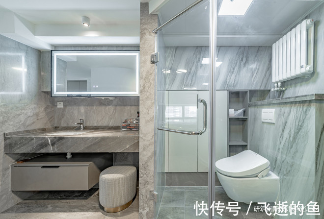 卫生间|70㎡打造岛台餐桌一体，开放式厨房